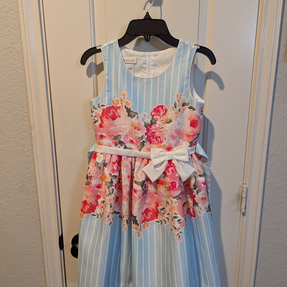 Bonnie Jean Blue and Pink Floral Kids Dress